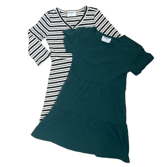 Old Navy Rib Knit Dress Bundle - Stripes, Green - Medium 8 - Picture 1 of 13